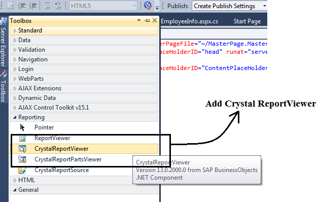 Add Crystal ReportViewer 
